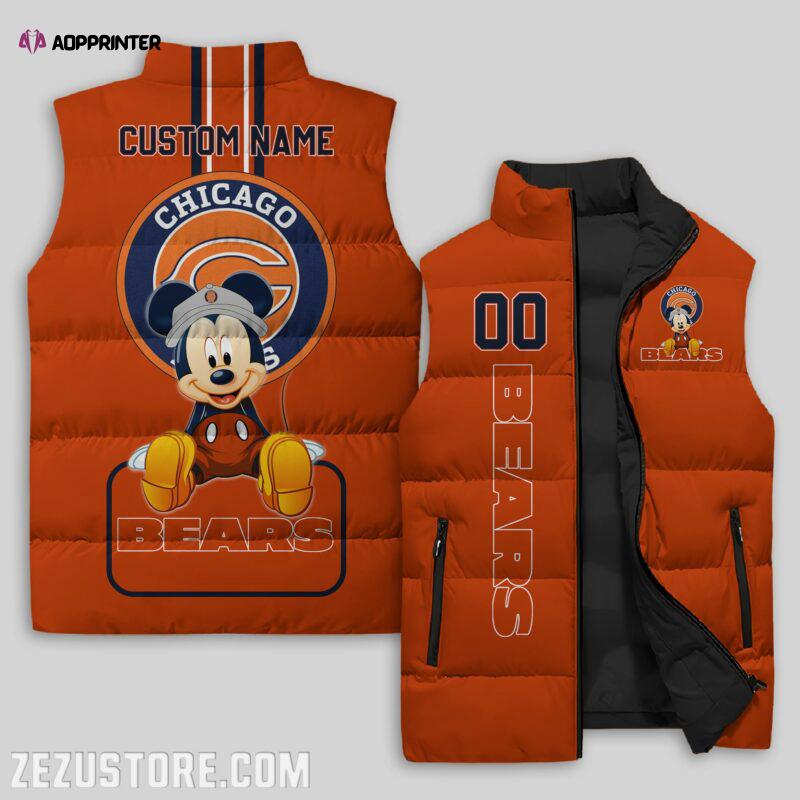 chicago bears nfl sleeveless puffer jacket custom for fans gifts 1 1