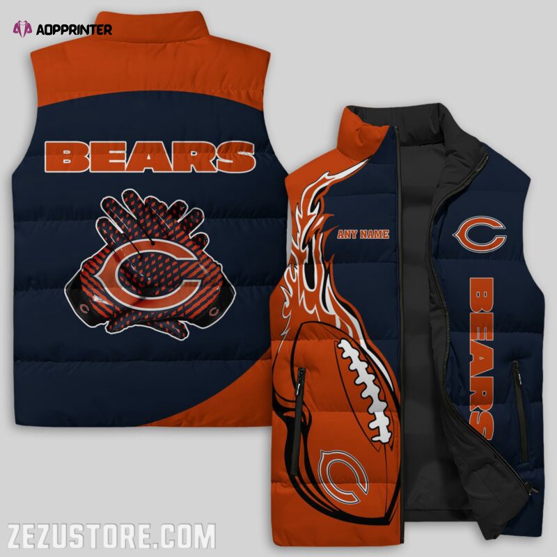 chicago bears nfl sleeveless puffer jacket custom for fans gifts 3