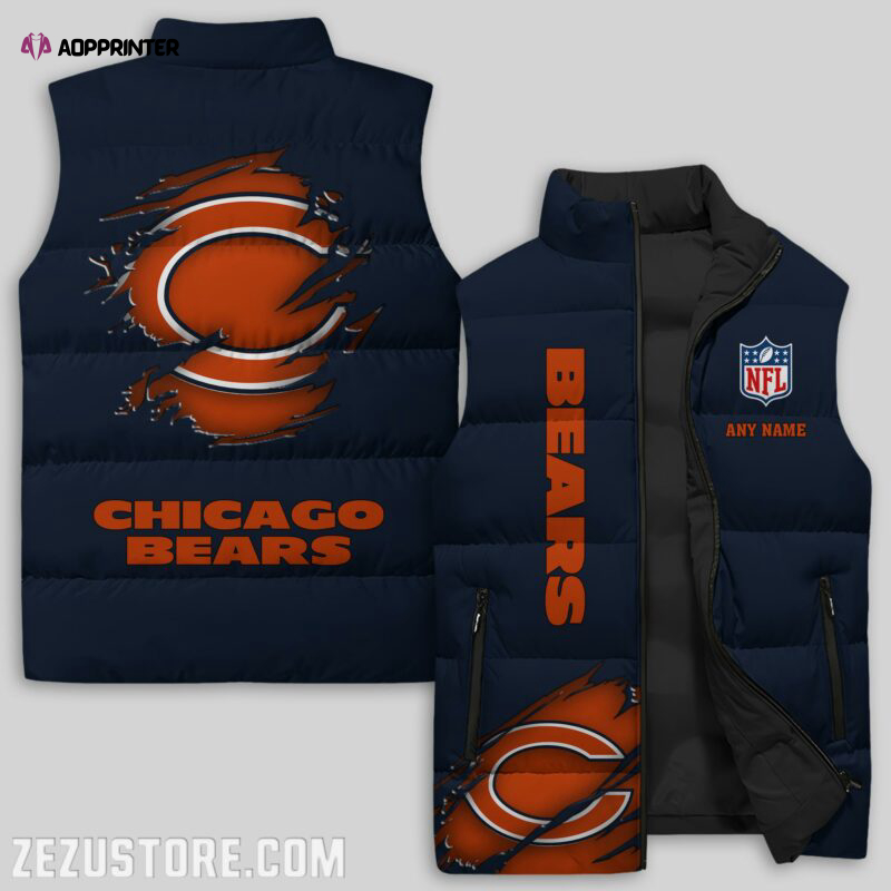 chicago bears nfl sleeveless puffer jacket custom for fans gifts 4