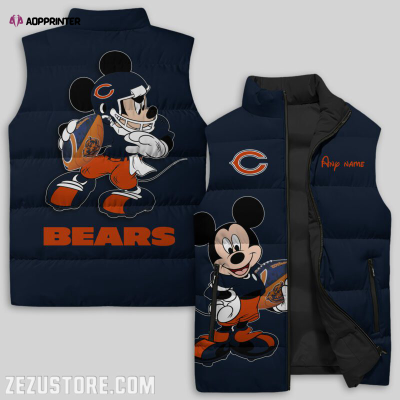 chicago bears nfl sleeveless puffer jacket custom for fans spj2183