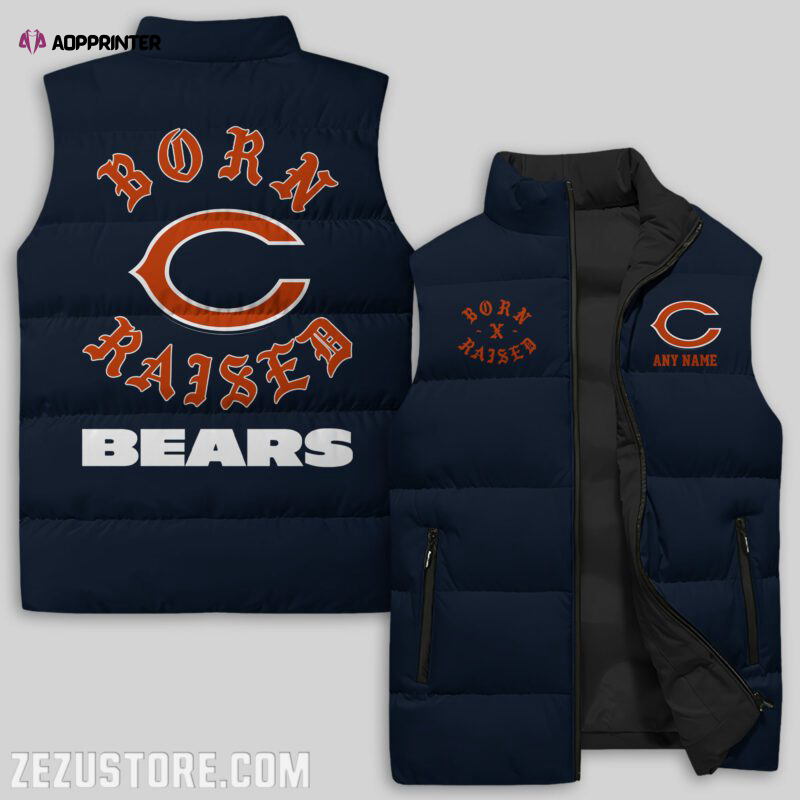 chicago bears nfl sleeveless puffer jacket custom for fans spj2188