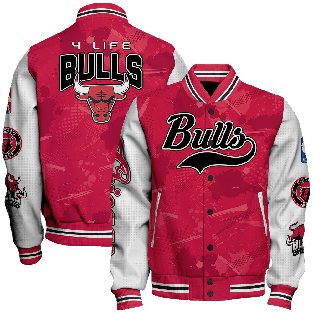 chicago bulls 4 life team logo nba 2024 baseball varsity jacket baseball jacket all over print sfat v17 wl7pq