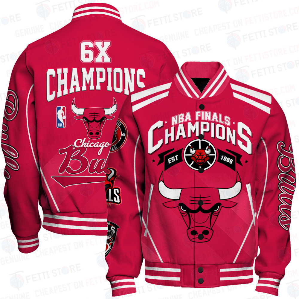 chicago bulls 6x champions basketball team print baseball varsity jacket baseball jacket all over print sfat v24 ya0bq