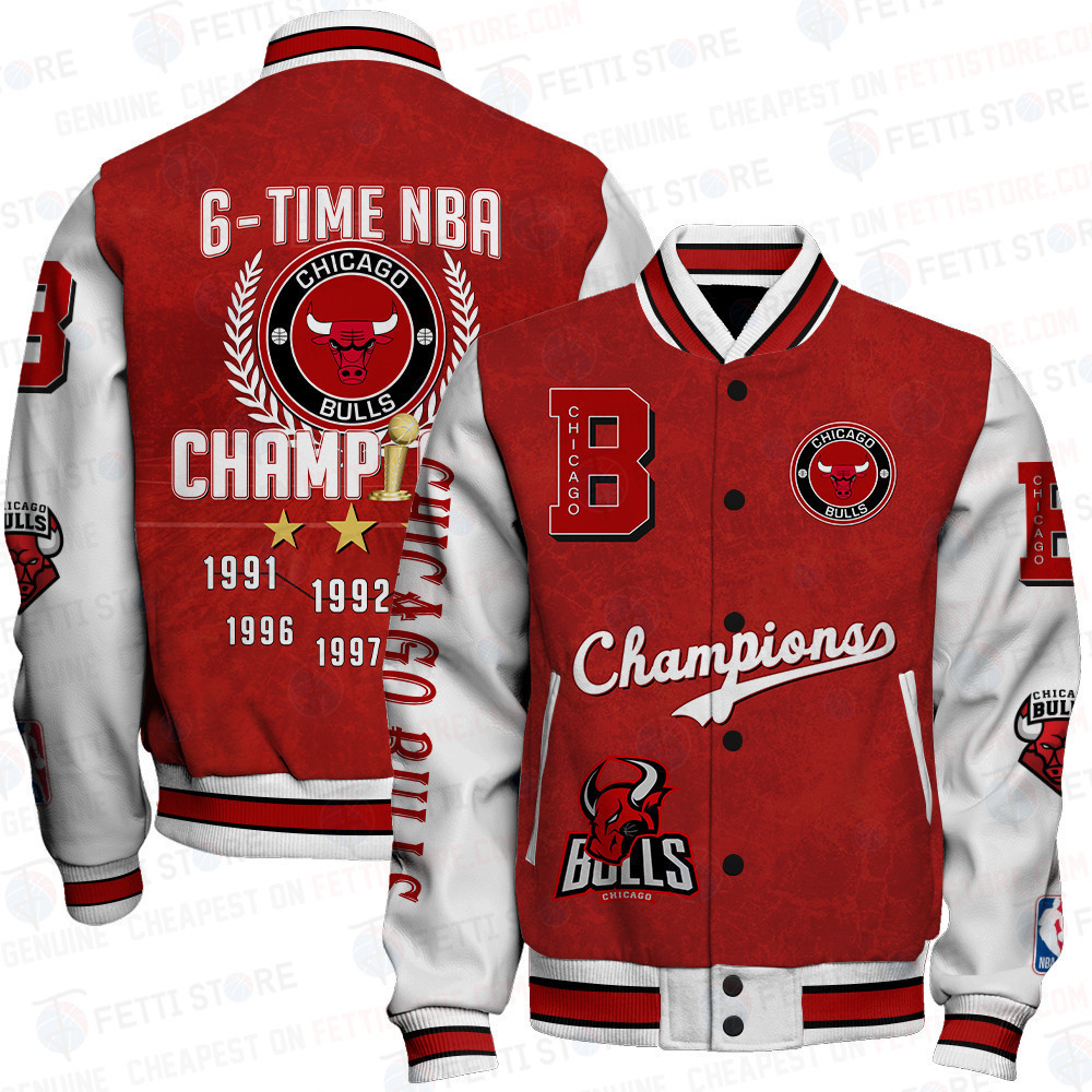 chicago bulls 6x champions print baseball varsity jacket baseball jacket all over print sfat v4 iyx2u