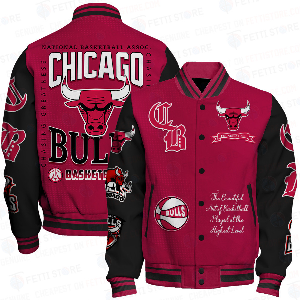 chicago bulls nba print baseball varsity jacket baseball jacket all over print sfat v25 8sqqj