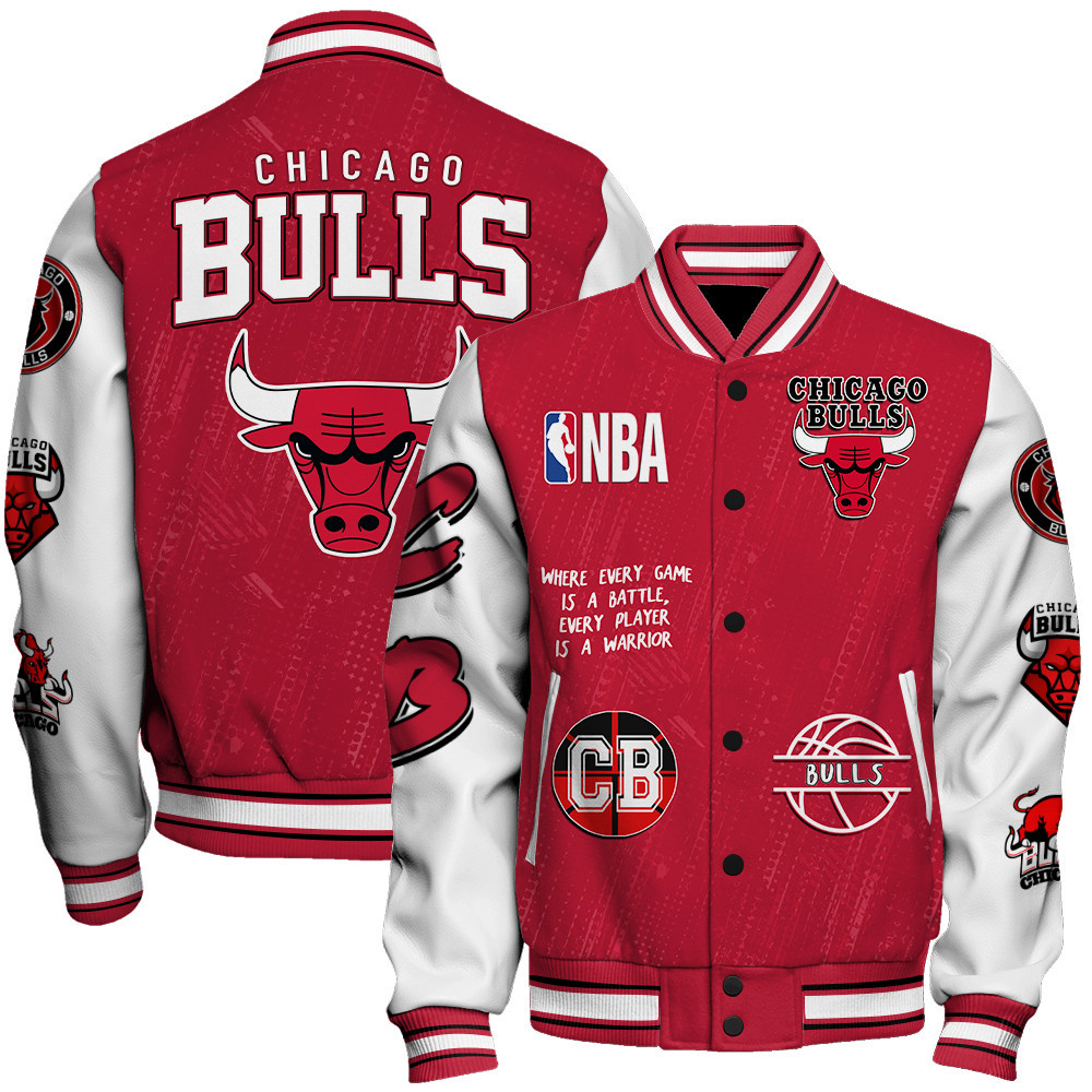 chicago bulls team logo nba 2024 baseball varsity jacket baseball jacket all over print sfat v13 7z4ka