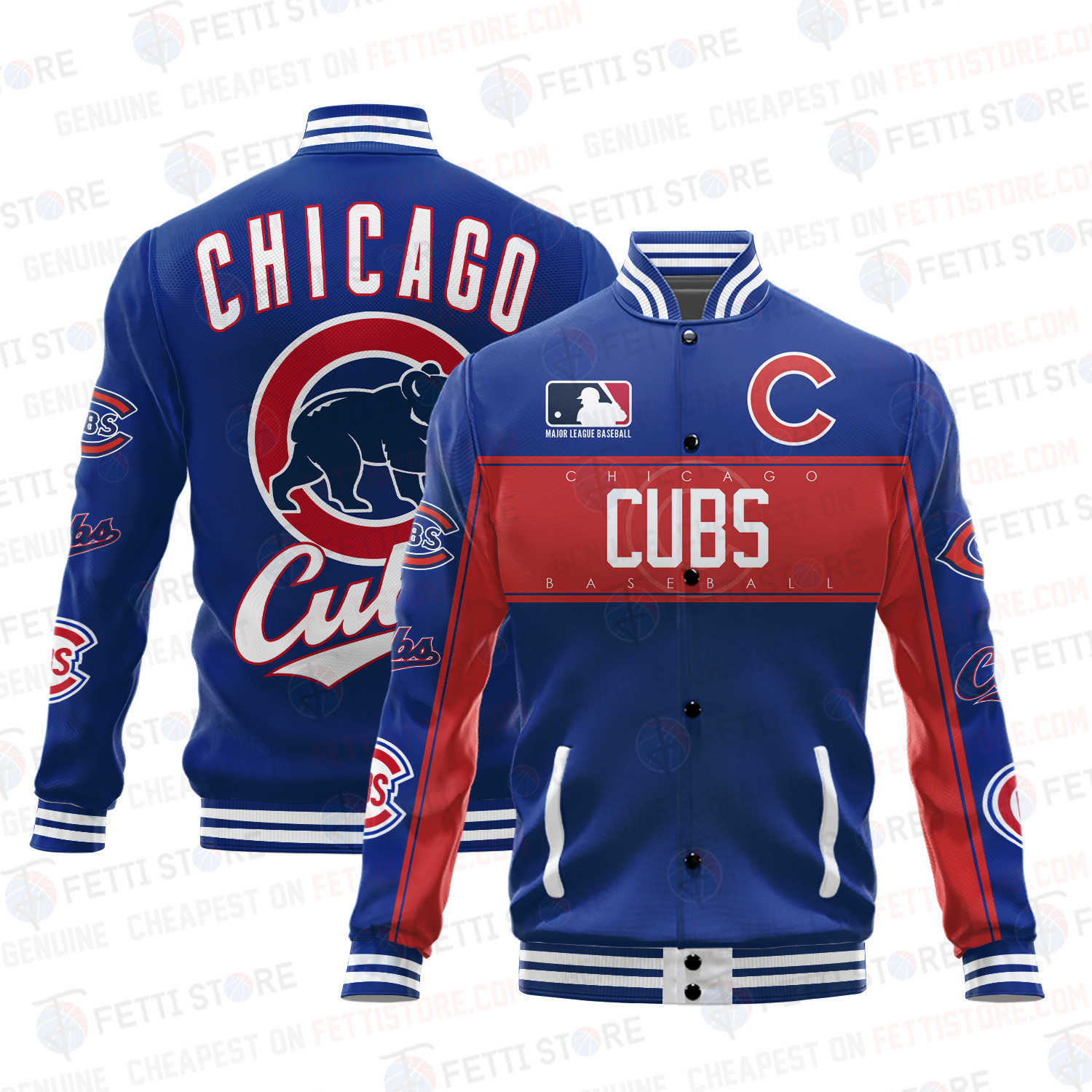 chicago cubs american league baseball vintage pattern baseball varsity jacket baseball jacket all over print ptcls