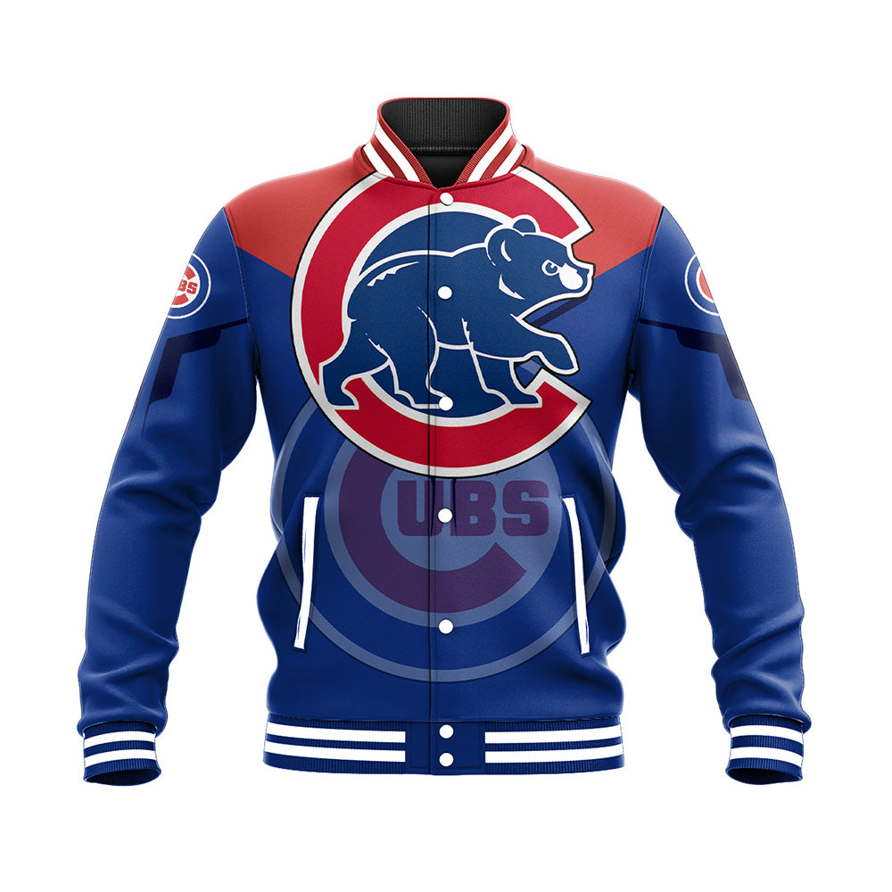 chicago cubs baseball jacket button up zipper hooded all over print drinking style mlb pecaw