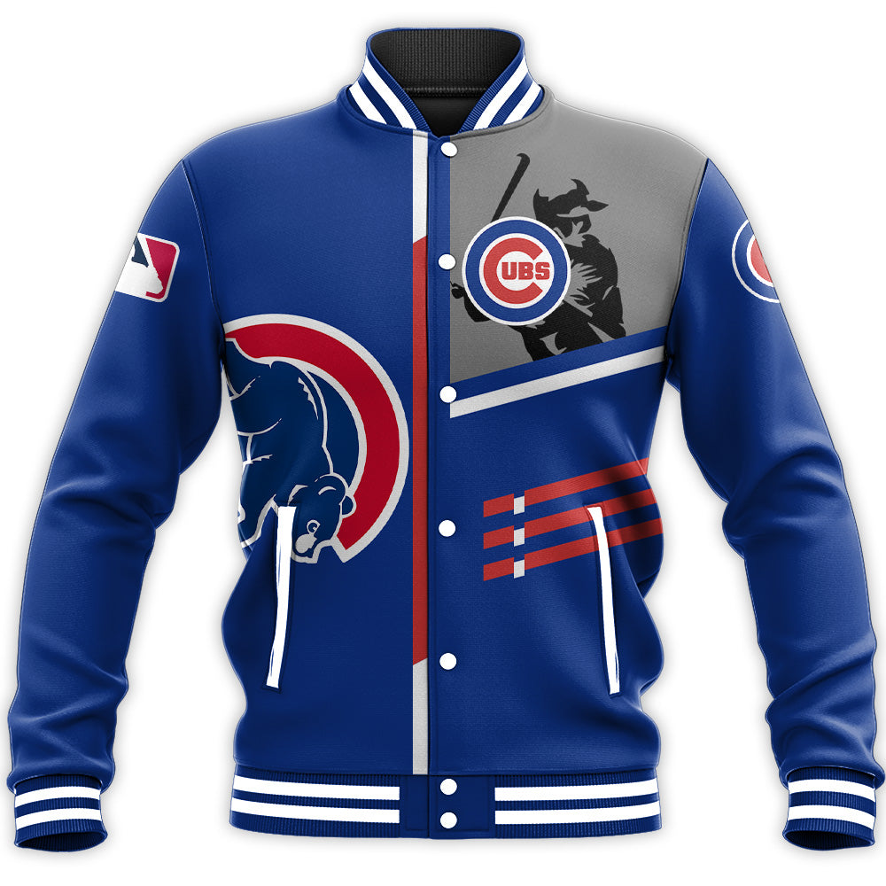 chicago cubs baseball jacket button up zipper hooded all over print personalized baseball for fan mlb xrtos