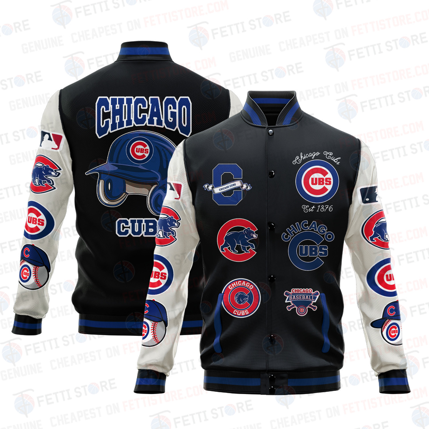 chicago cubs mlb baseball varsity jacket baseball jacket all over print v2 wzbhq