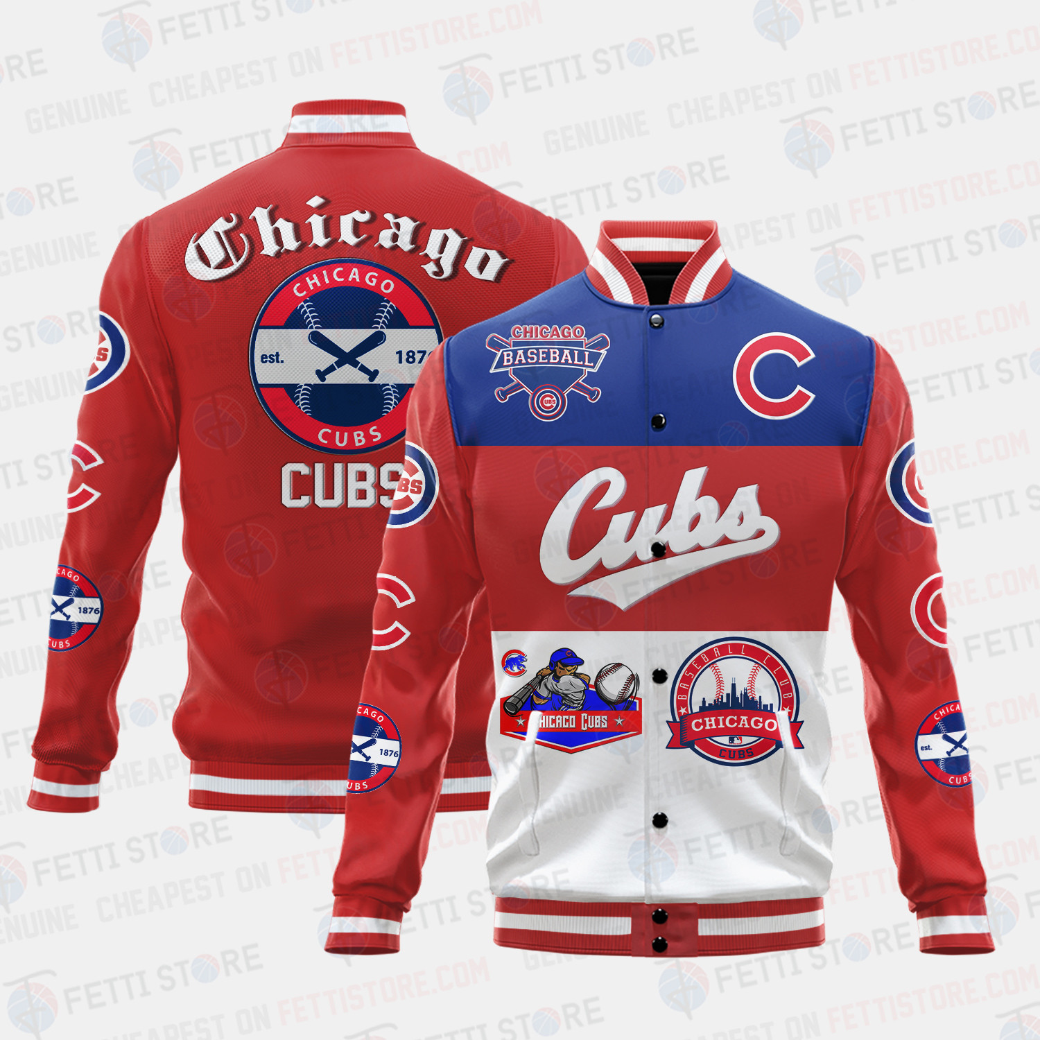 chicago cubs symbol vintage design baseball varsity jacket baseball jacket all over print xubnj