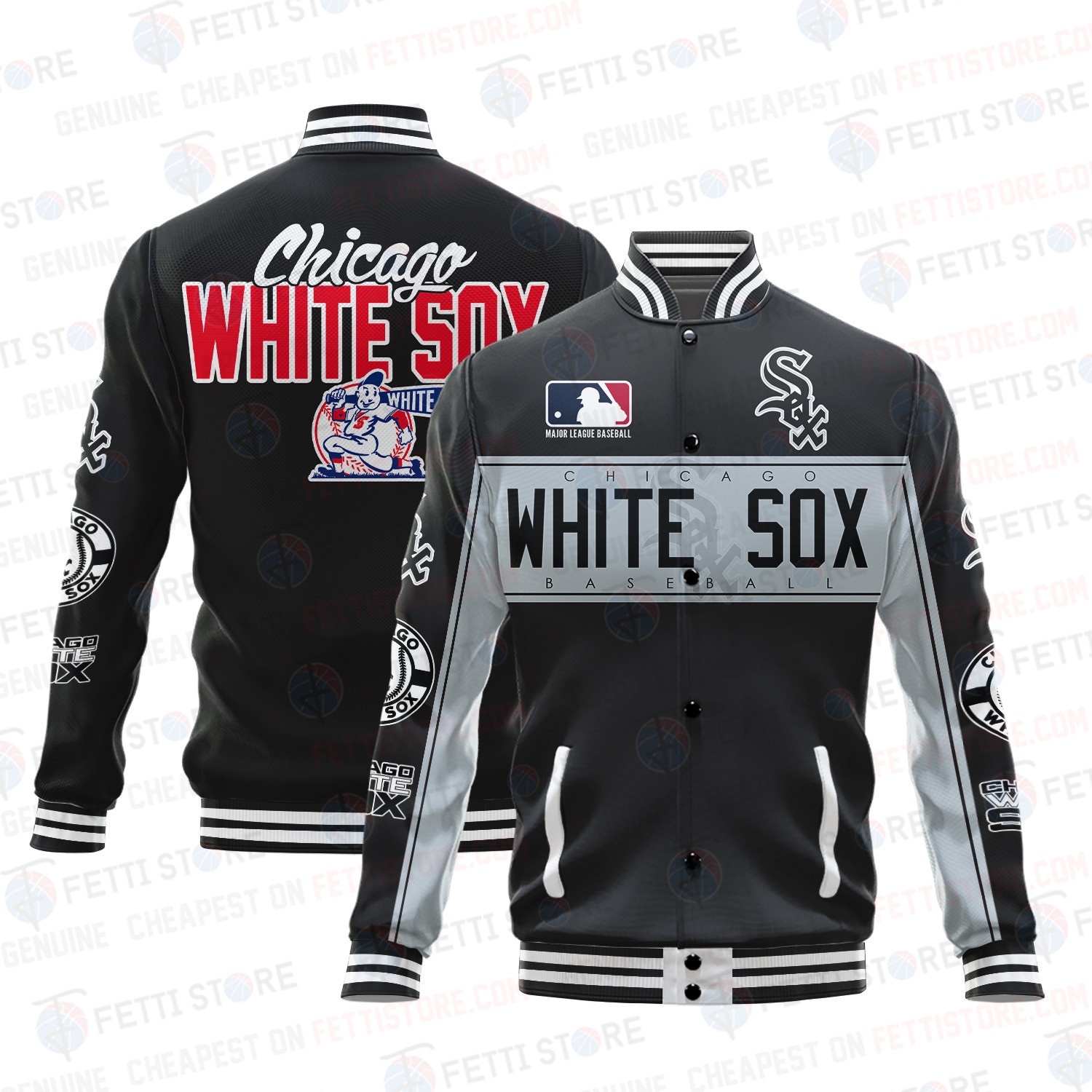 chicago white sox american league baseball vintage pattern baseball varsity jacket baseball jacket all over print ddvxu