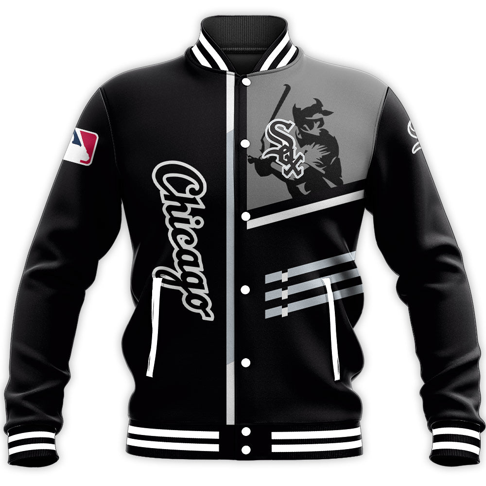 chicago white sox baseball jacket button up zipper hooded all over print personalized baseball for fan mlb a1op7