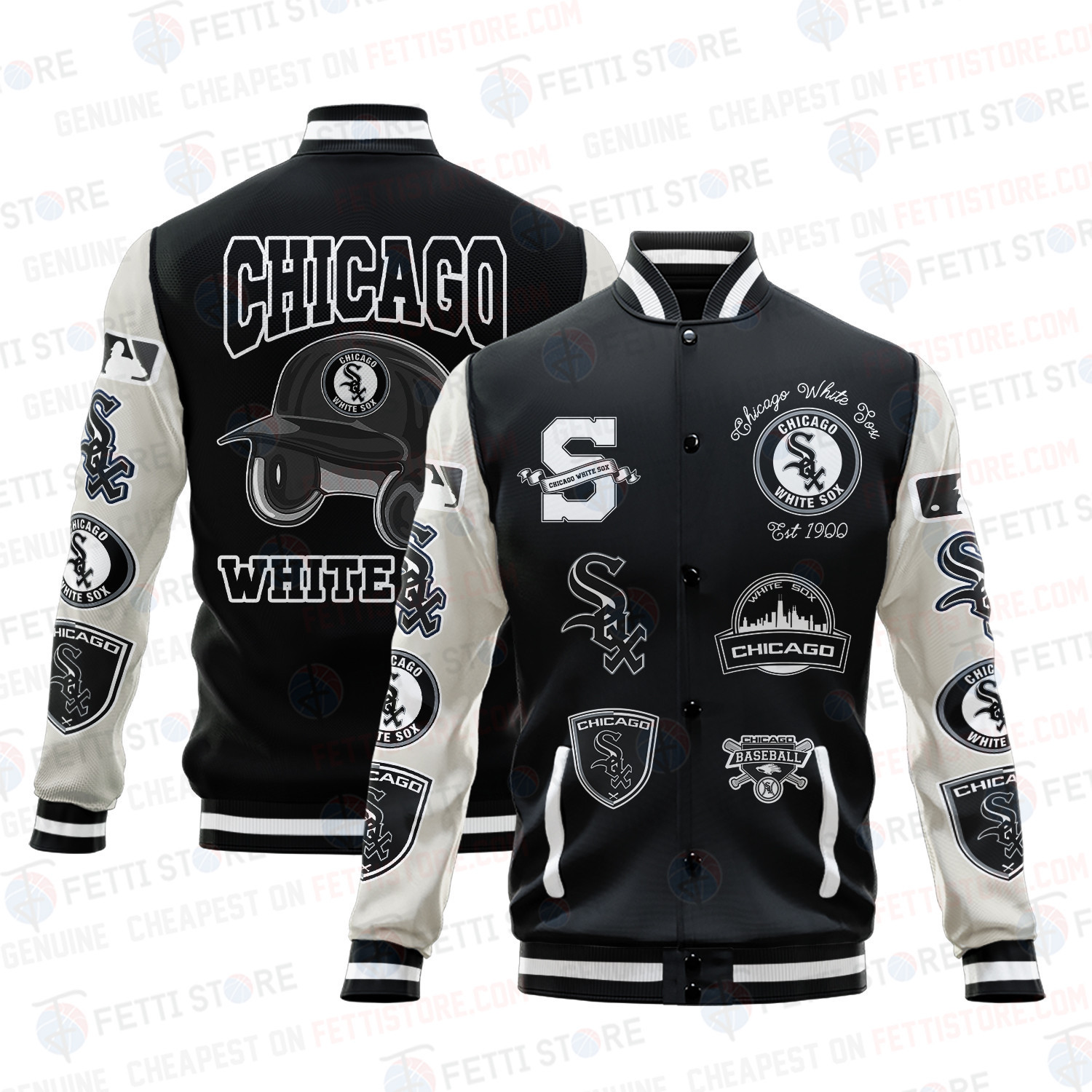 chicago white sox mlb baseball varsity jacket baseball jacket all over print v2 9bfde