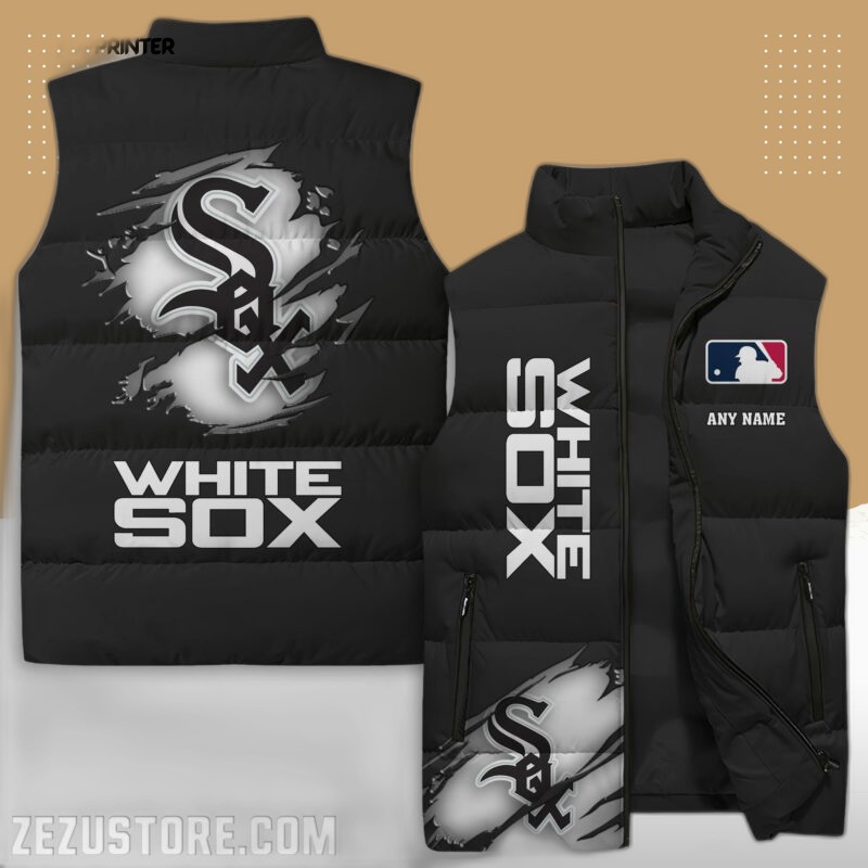 chicago white sox mlb sleeveless puffer jacket custom for fans gifts udWJhb