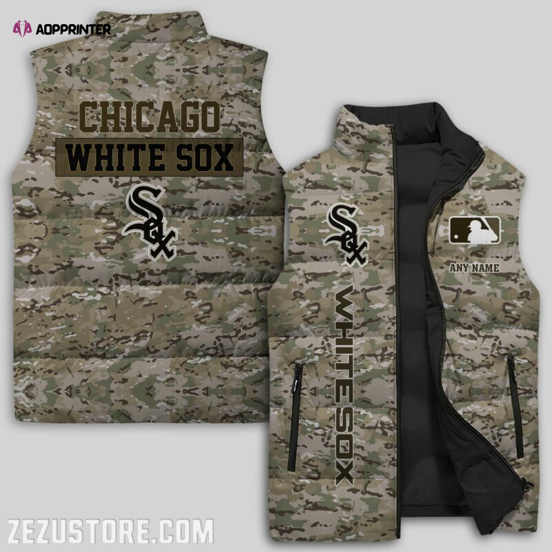 chicago white sox mlb sleeveless puffer jacket custom for fans gifts