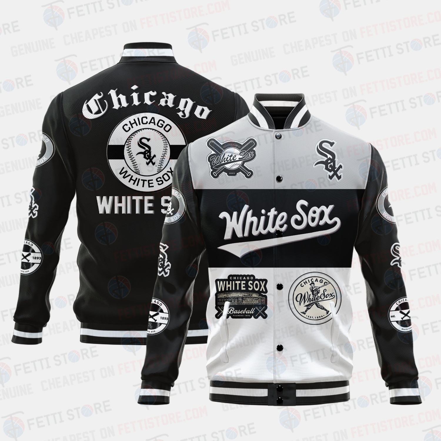 chicago white sox symbol vintage design baseball varsity jacket baseball jacket all over print oxm86