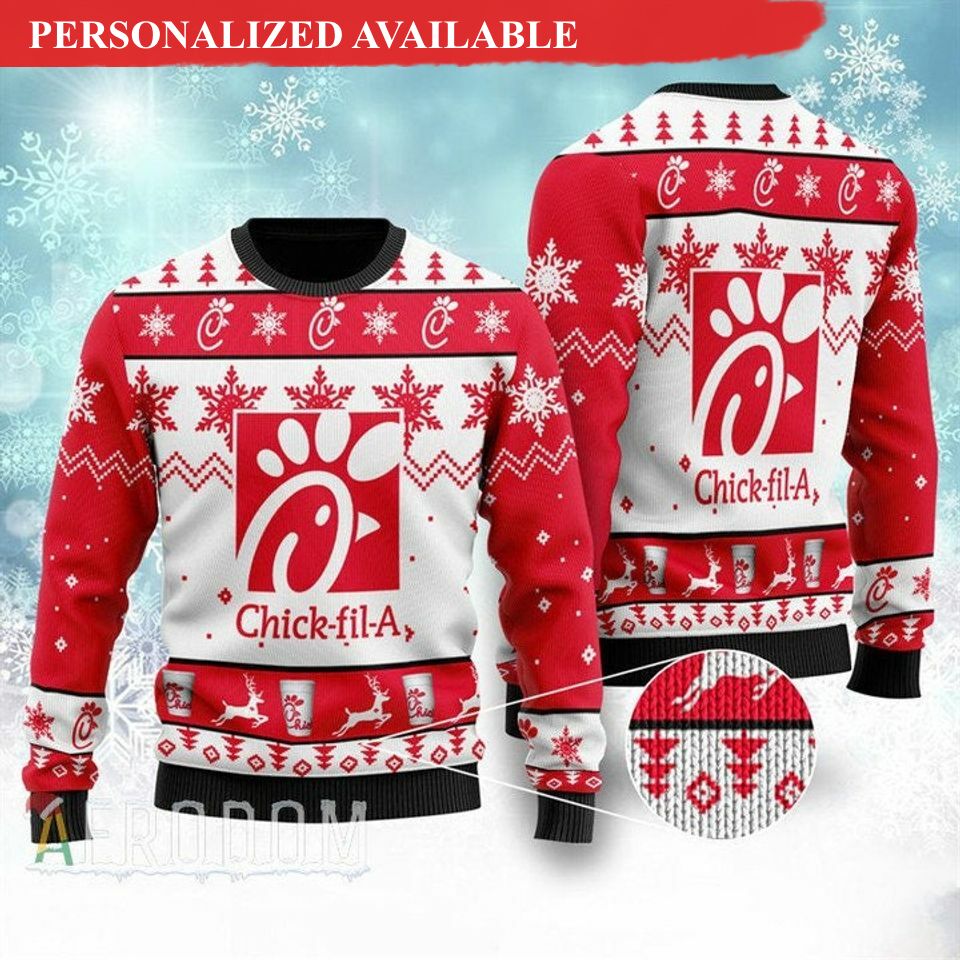 chick fil a christmas sweater xmas 3d 3082