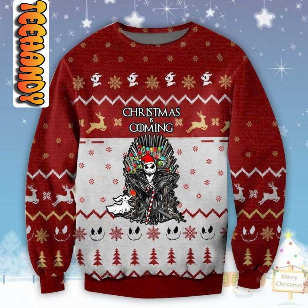 christmas is coming with jack skellington ugly christmas sweater93269