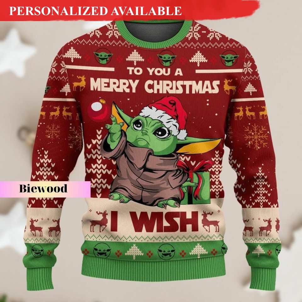 christmas baby yoda ugly sweater merry christmas shirt 8063