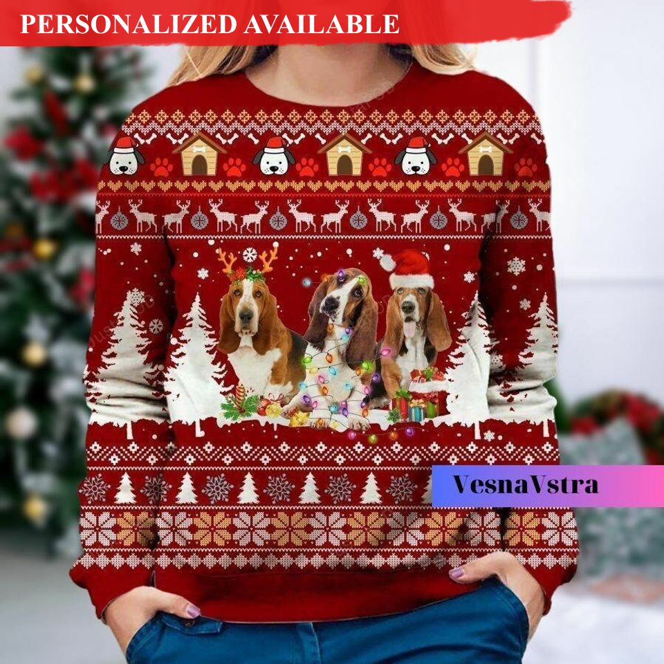 christmas basset hound sweater basset hound mom sweater 6283