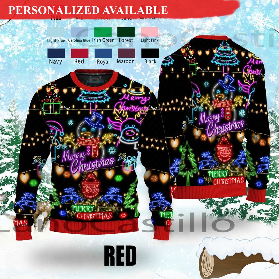 christmas bright neon lighting ugly christmas sweater 4430