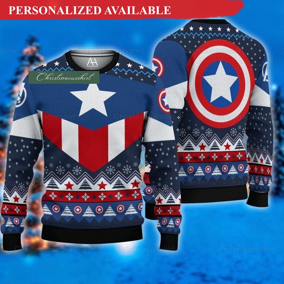 christmas captain ugly sweater captain america ugly sweater 4517