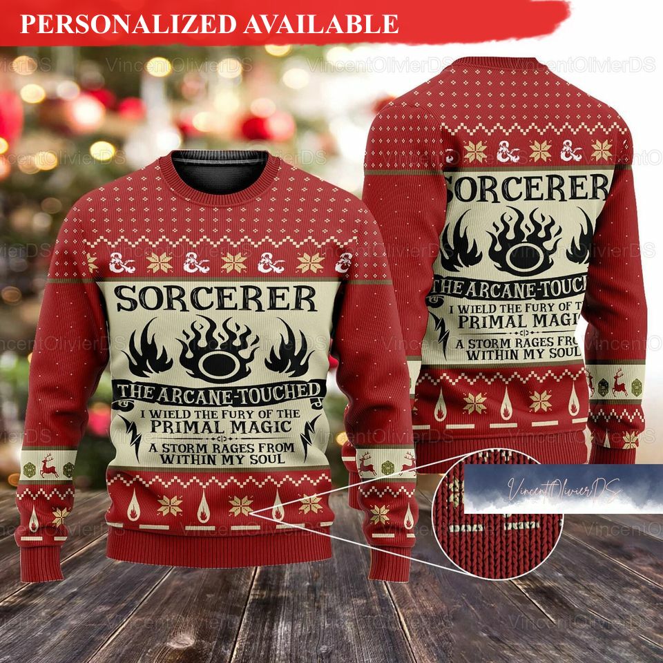 christmas dnd classes sorcerer ugly christmas sweater 8319