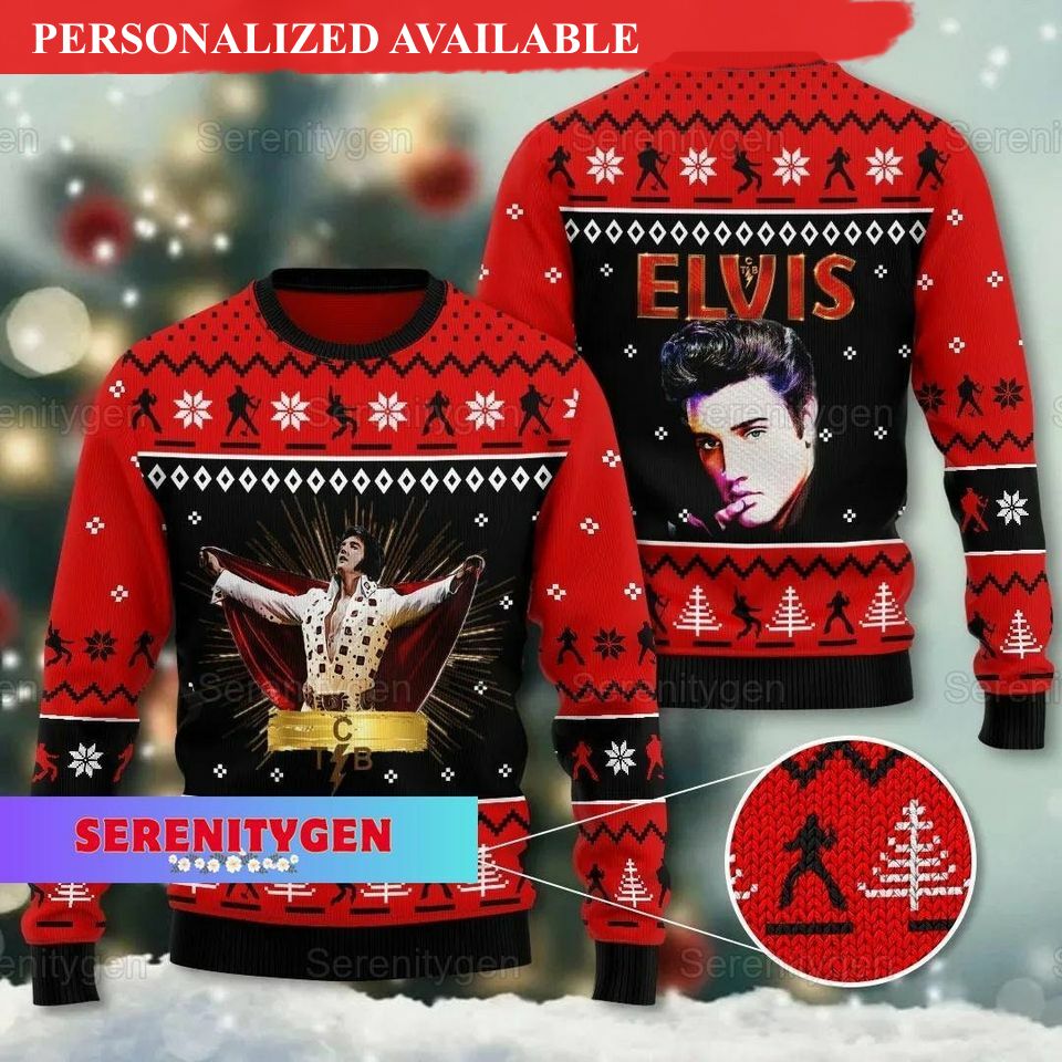 christmas elvis presley ugly sweater elvis presley xmas sweater 6484