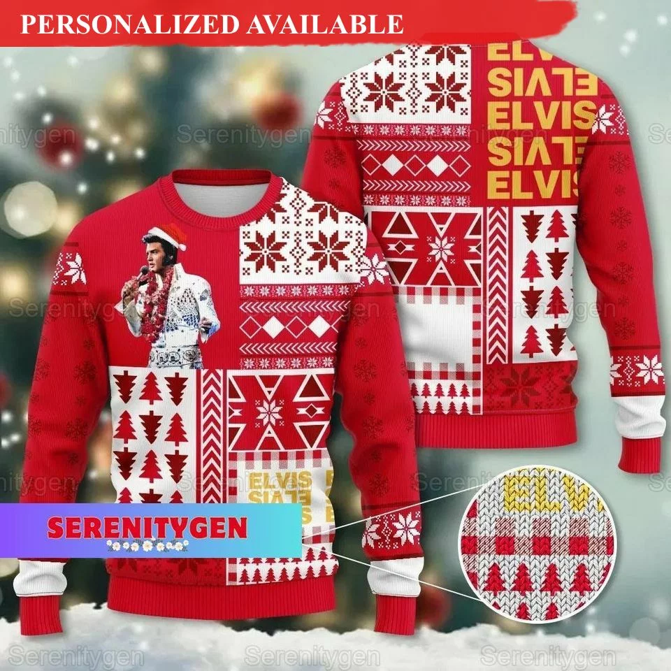 christmas elvis presley ugly sweater elvis ugly christmas sweater 6598