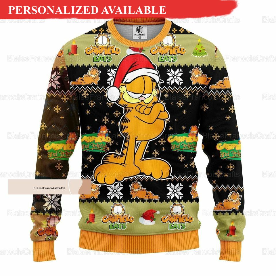 christmas garfield ugly sweater garfield xmas sweater 2358