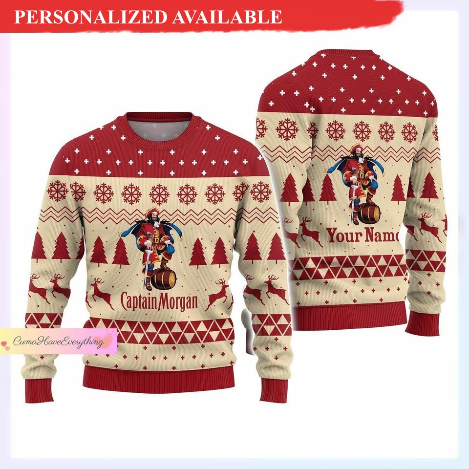 christmas gift custom captain morgan ugly sweater 1083