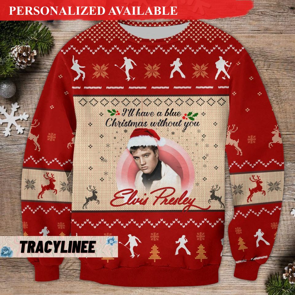 christmas gift elvis christmas sweater elvis presley ugly sweater 3252