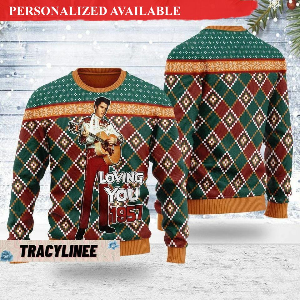 christmas gift elvis ugly sweater elvis christmas 3d sweater 3316