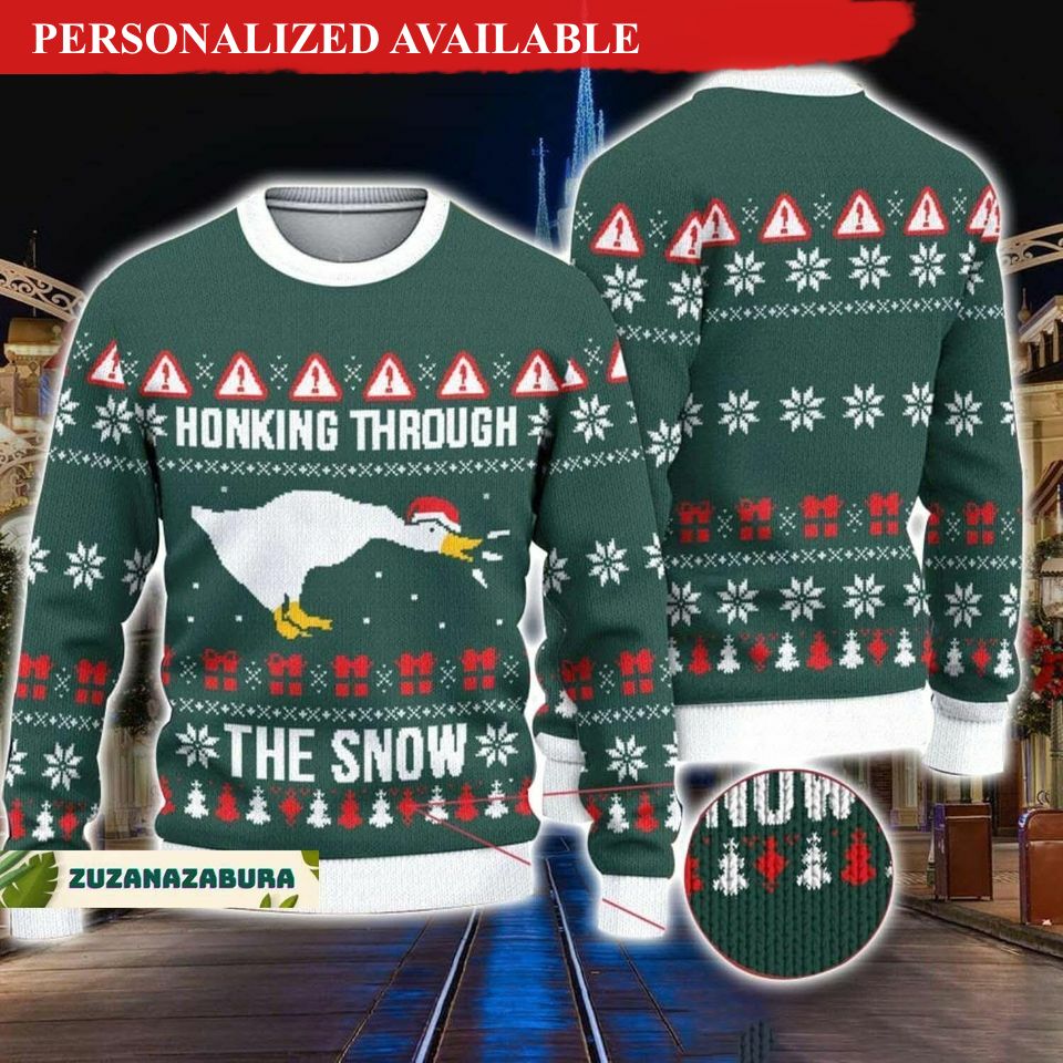 christmas gift honking through the snow sweater 3750