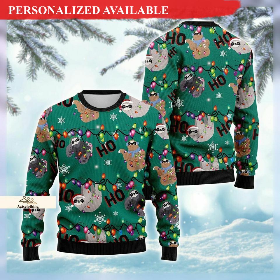 christmas gift sloth ugly sweater sloth christmas lights sweater 7272