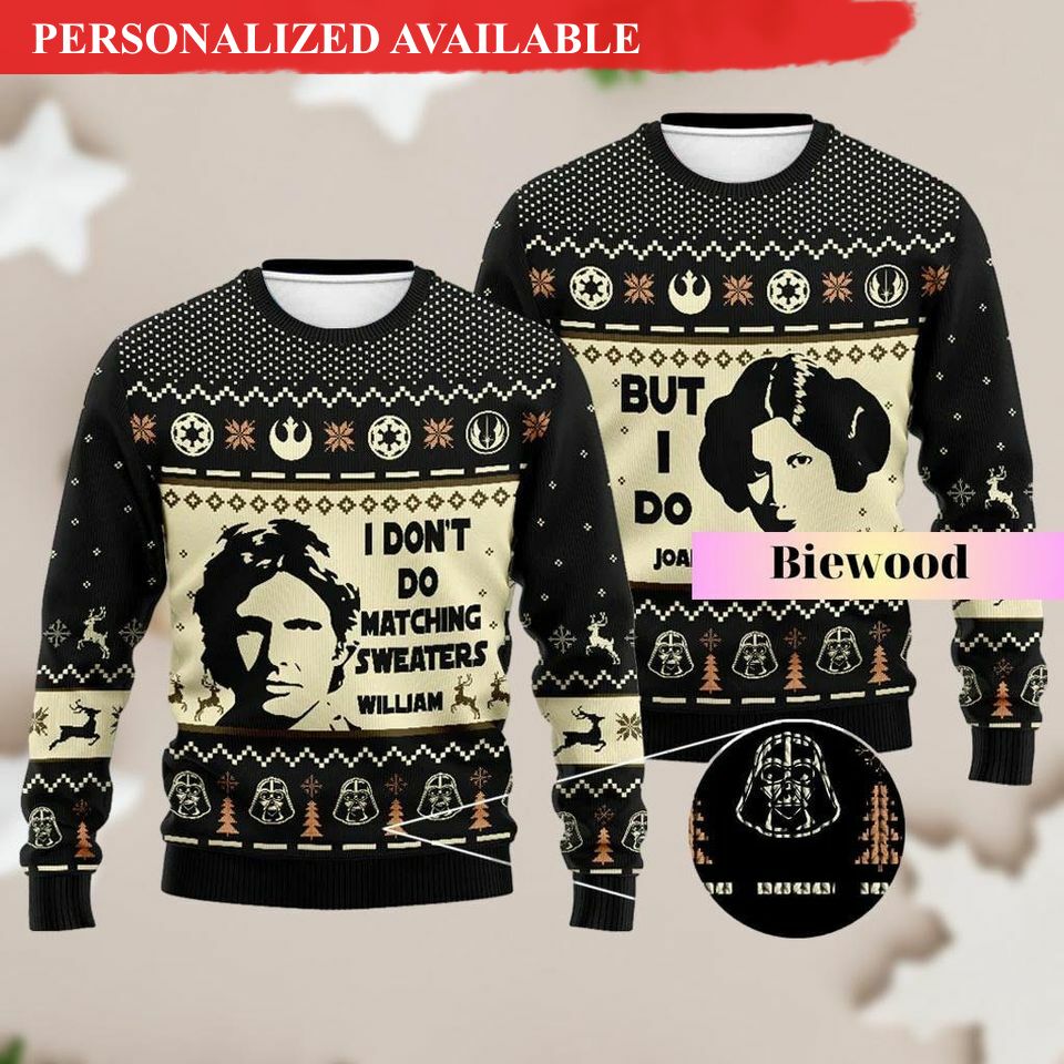 christmas han solo and leia sweater 1345