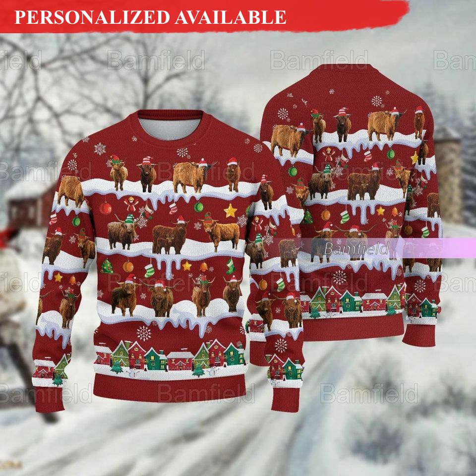 christmas highland cow ugly sweater highland cow ugly christmas 1027