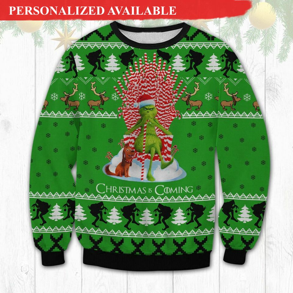 christmas is coming funny character ugly christmas sweater 2777