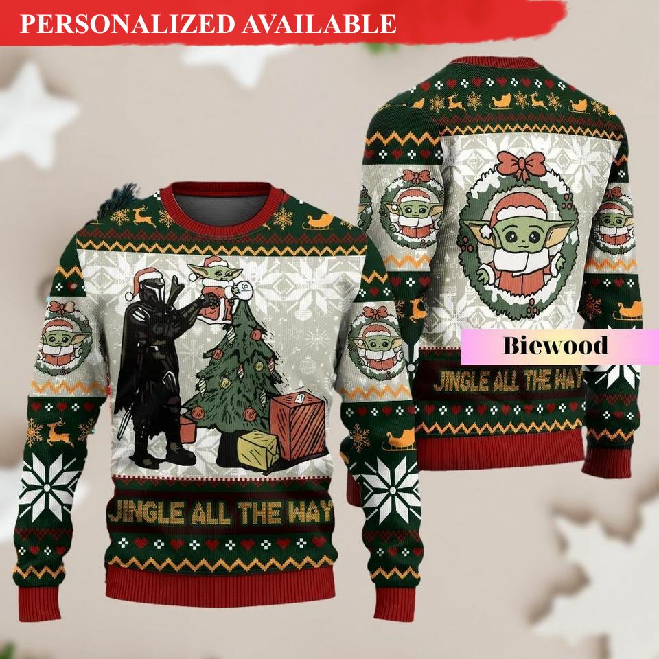 christmas mandalorian bay yoda sweater 5806