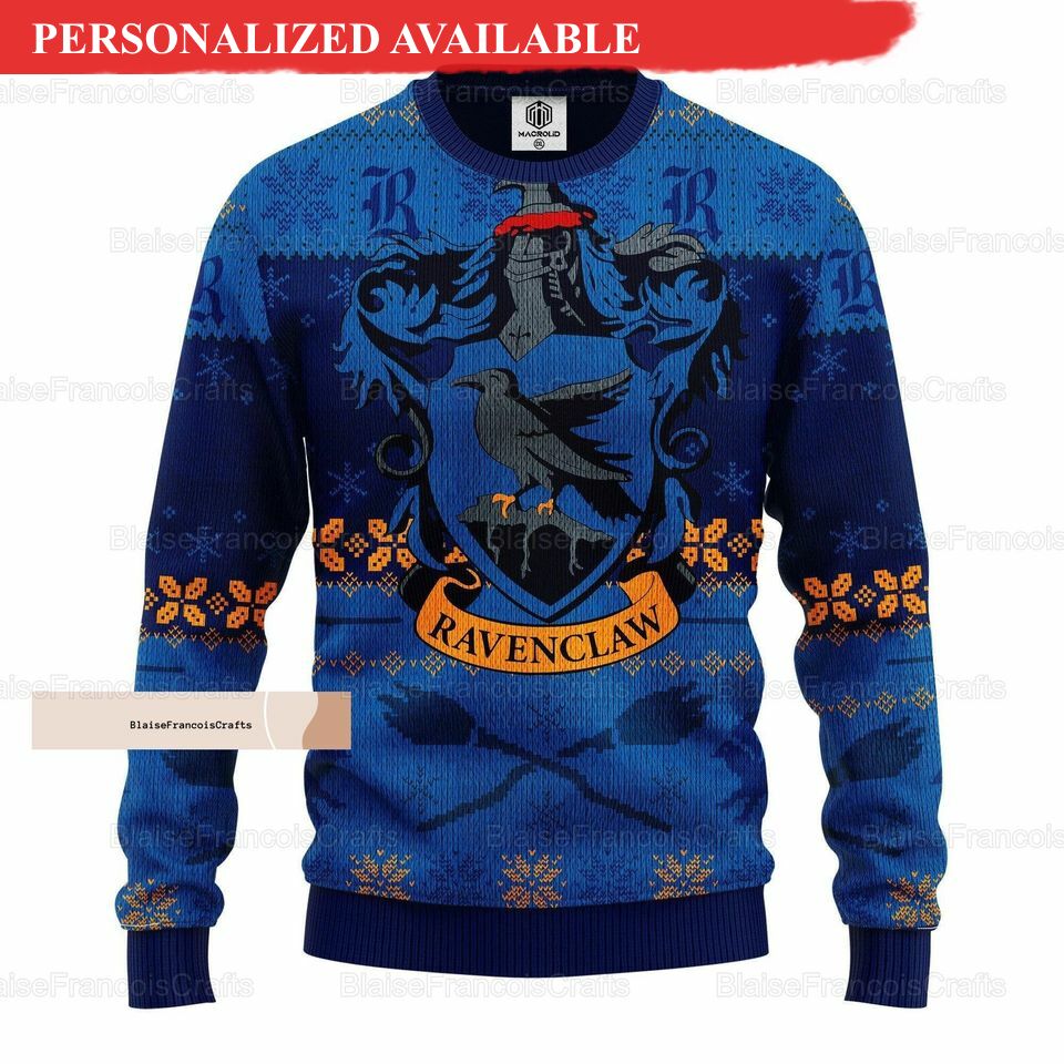 christmas ravenclaw house ugly sweater 3256