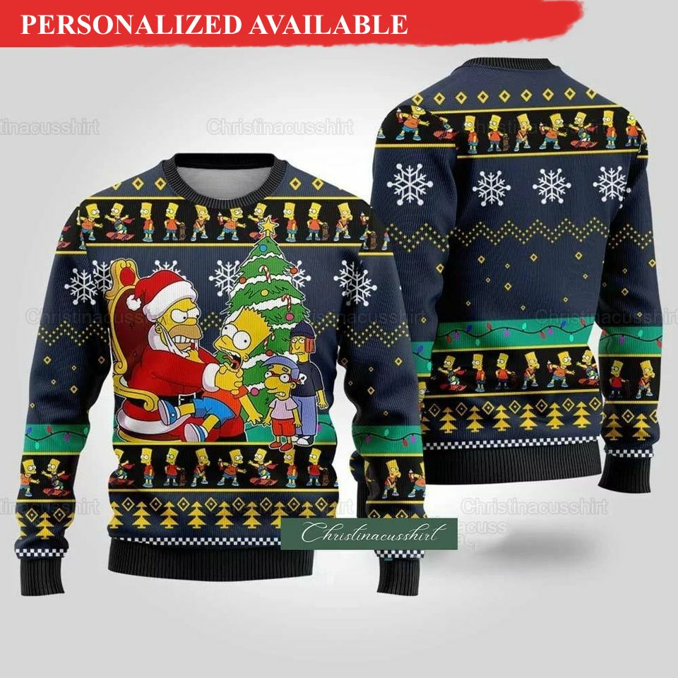 christmas simpsons ugly sweater simpsons homer xmas sweater 3051