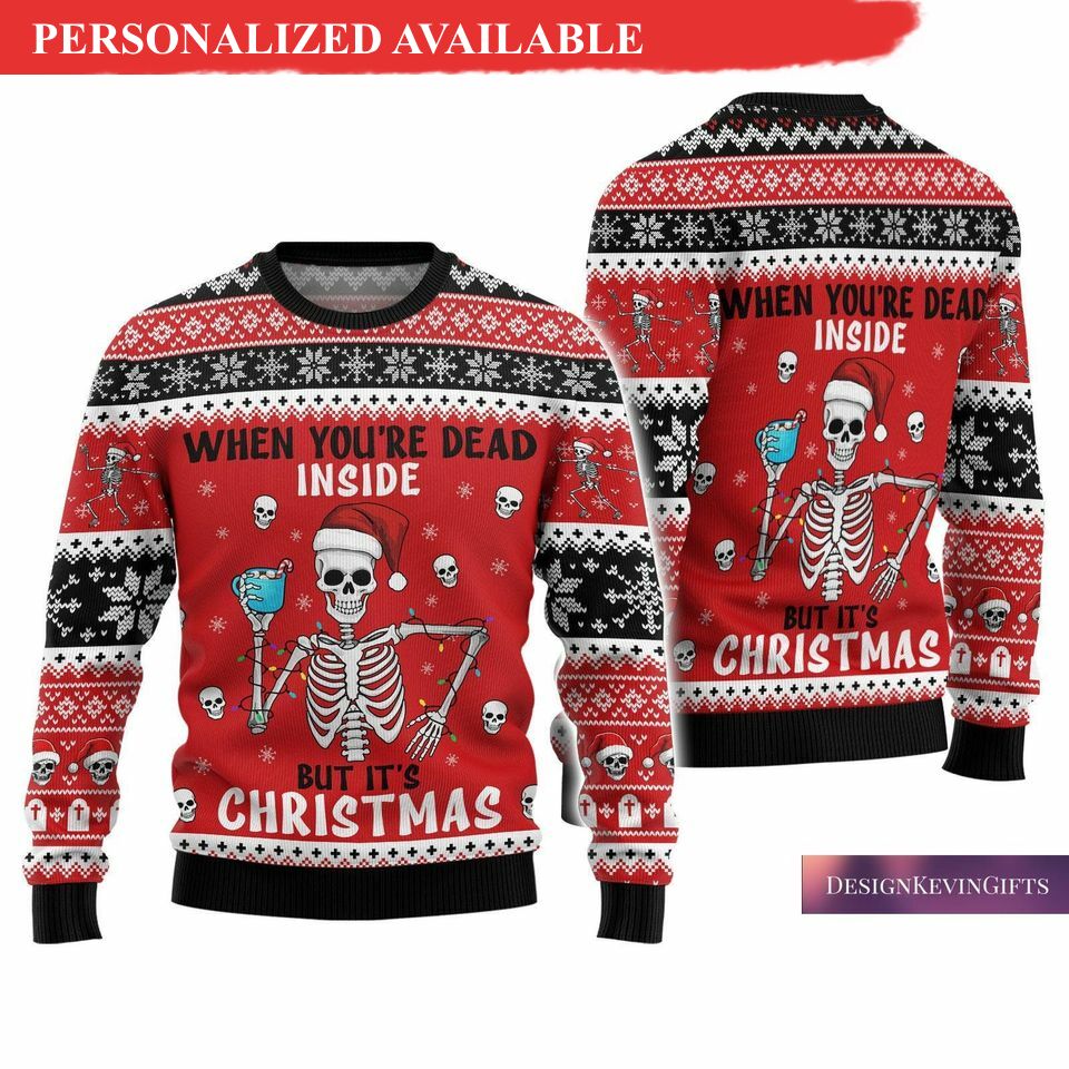 christmas skeleton ugly sweater jack skellington sweater 8668