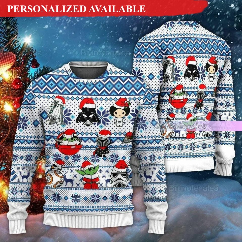 christmas star wars christmas sweater star wars character sweater 1111