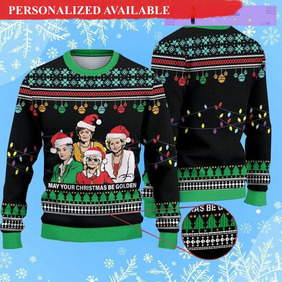 christmas stay golden sweater stay golden ugly christmas sweater 6009