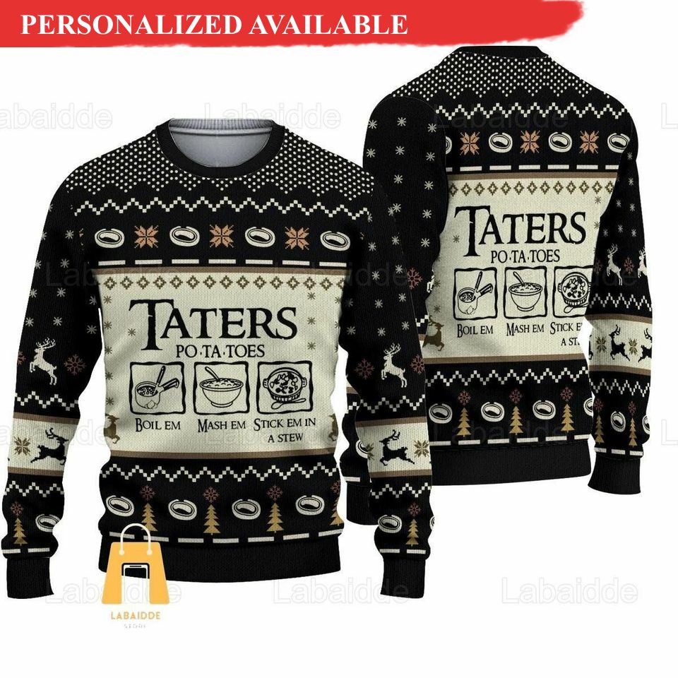 christmas taters potatoes sweater taters potatoes ugly sweater 4853