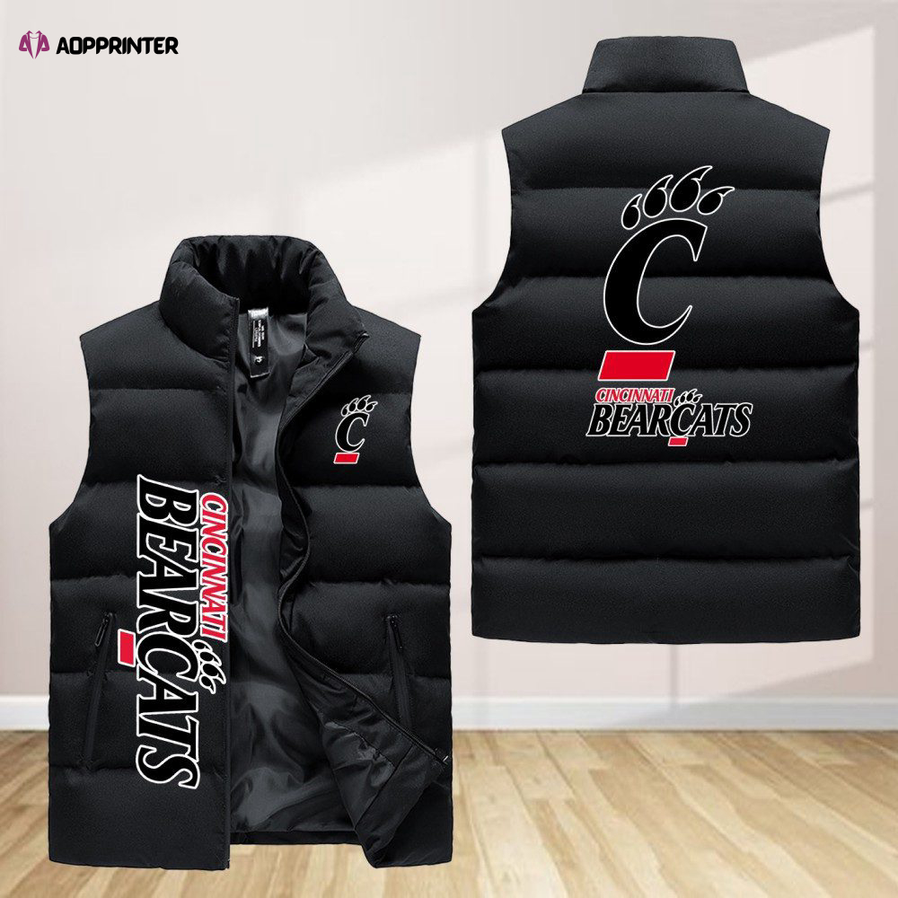 cincinnati bearcats sleeveless puffer jacket custom for fans gifts