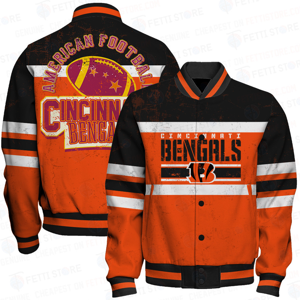 cincinnati bengals american football art print baseball varsity jacket baseball jacket all over print hzcem