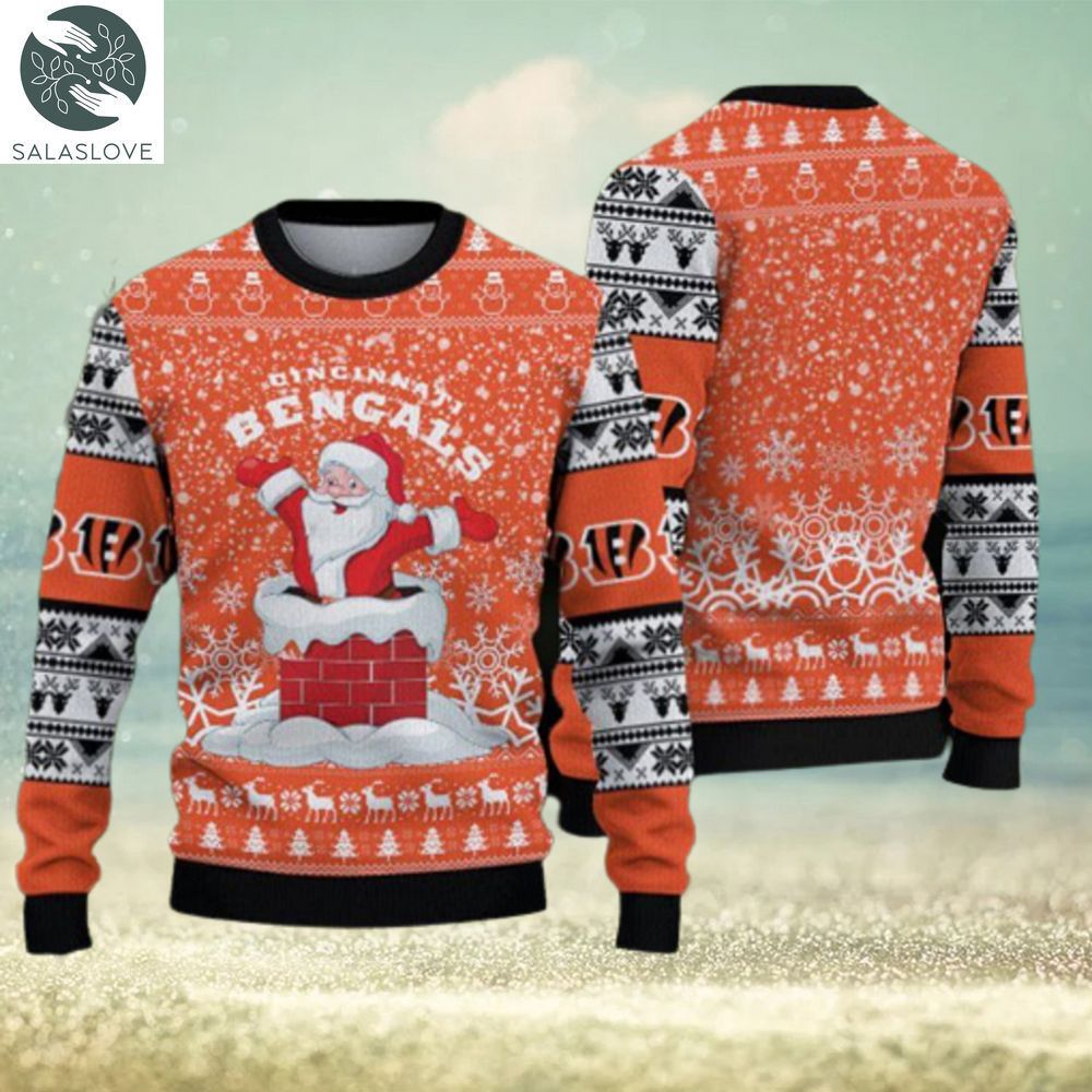 cincinnati bengals fans santa claus pattern ugly christmas sweater ht270905 1 k0ay9i