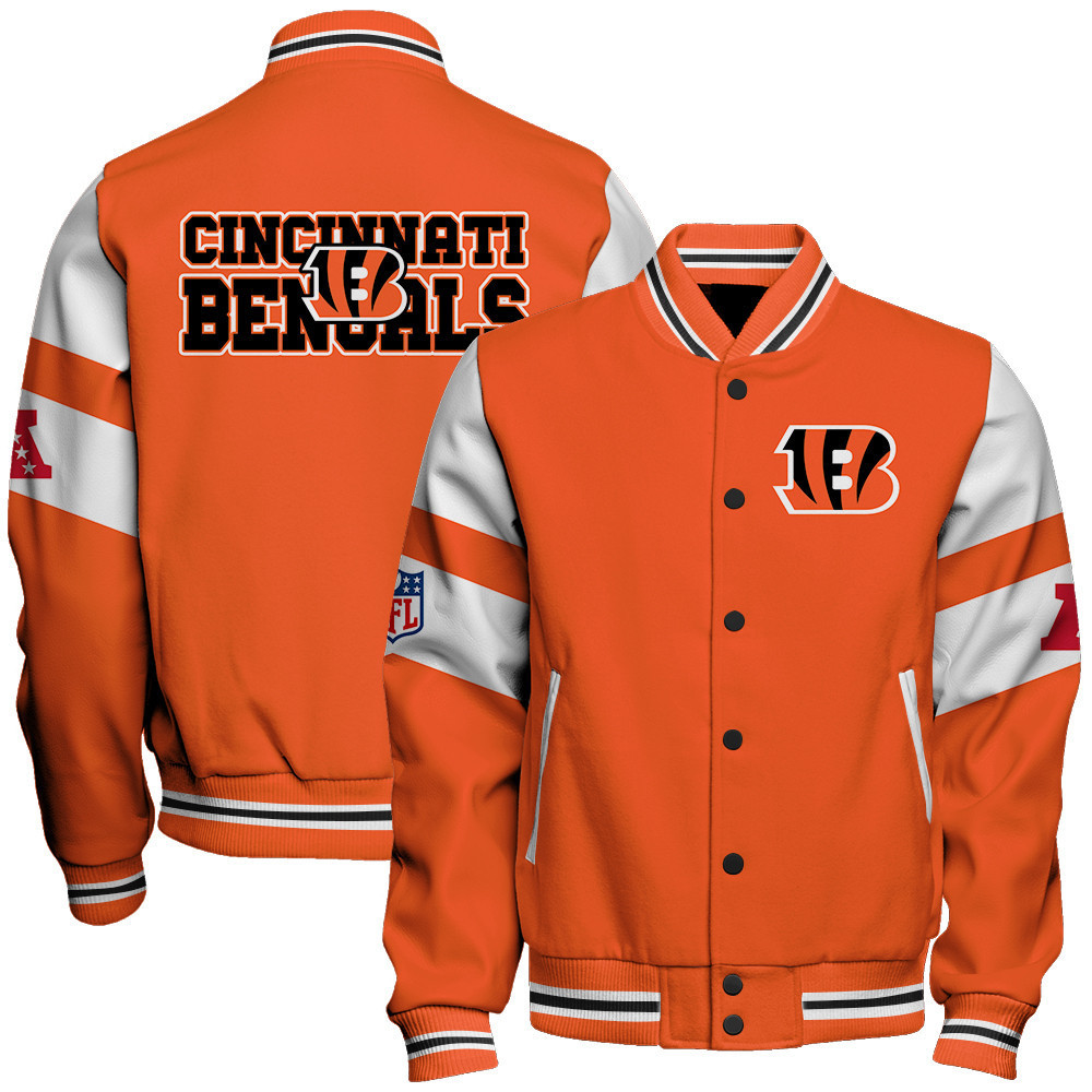 cincinnati bengals nfl 2024 american football conference unisex baseball varsity jacket baseball jacket all over print v11 dl2pe